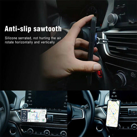 Universal Mobile Phone Holder with Air Vent Mount and 360° Rotating Finger Ring Stand