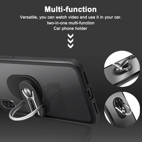 Universal Mobile Phone Holder with Air Vent Mount and 360° Rotating Finger Ring Stand