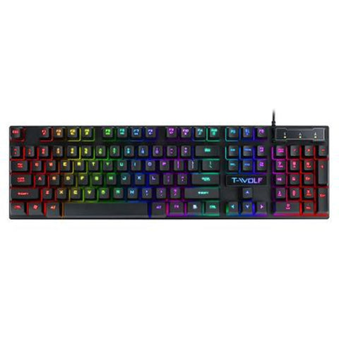 USB Luminous Wired Gaming Keyboard with Floating Keys and Fast Response