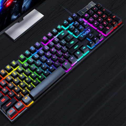USB Luminous Wired Gaming Keyboard with Floating Keys and Fast Response