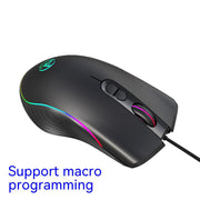 Glowing Wired Gaming Mouse with High Precision and Stylish Design