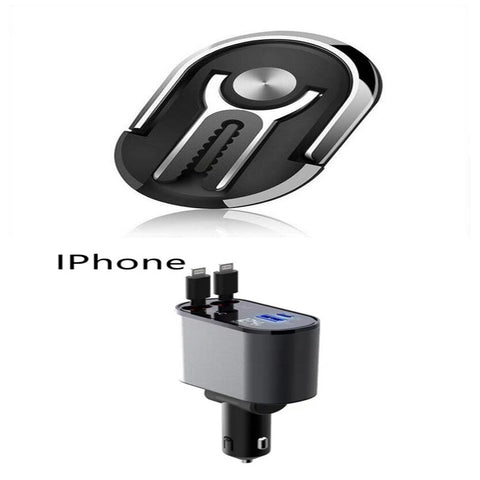 Universal Mobile Phone Holder with Air Vent Mount and 360° Rotating Finger Ring Stand